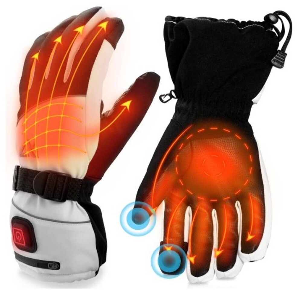 Heated Gloves for Men Women, Electric Heated Ski Gloves Rechargeable Battery (L)